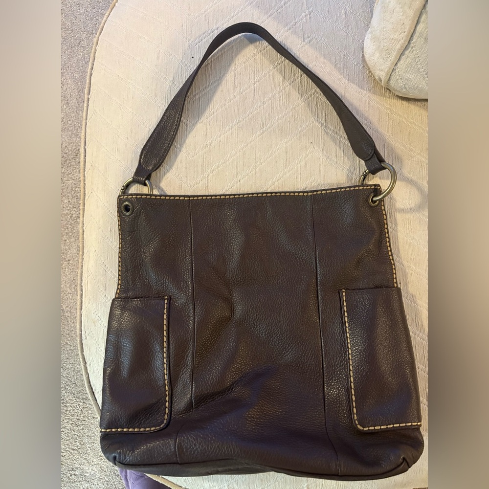 PLINIO VISONA ITALIAN PEBBLE LEATHER HOBO BAG